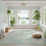 Teal Coastal Sand Dollar Area Rug