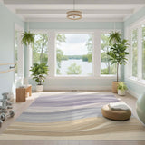 Wavy Layered Neutral Area Rug