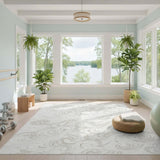 Grey Swirl Wave Area Rug