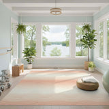 Peach Wavy Abstract Area Rug
