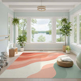 Pink Abstract Area Pink Wave Abstract Area Rug