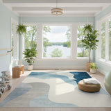 Abstract Area Fluid Blue Waves Abstract Area Rug