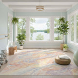 Abstract Area Pastel Marble Swirl Abstract Area Rug