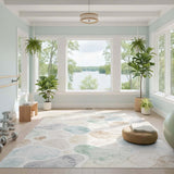 Neutral Pebble Washable Area Rug