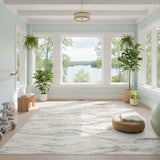 Flowing Wave Beige Area Rug