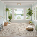 Abstract Area Swirl Beige Swirl Abstract Area Rug