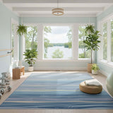 Blue Wave Layers Coastal Area Rug