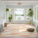 Pink Wavy Lines Area Rug
