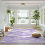 Purple Wavy Flow Abstract Area Rug