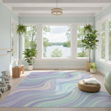 Pastel Swirl Abstract Area Rug
