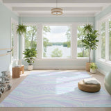 Aqua Wave Blue Coastal Area Rug