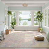 Pastel Marble Swirl Washable Area Rug