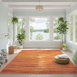 Sunset Waves Orange Area Rug