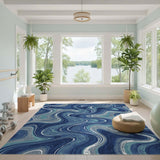 Swirl Abstract Area Blue Teal Swirl Abstract Area Rug