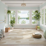 Beige Abstract Wave No. 9 Area Rug