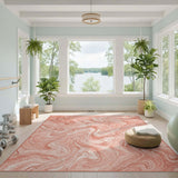 Pink Abstract Marble Area Rug