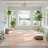 Pink Abstract Area Blush Pink Wavy Abstract Area Rug