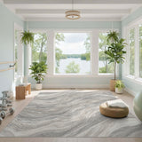 Abstract Area Grey Marble Swirl Abstract Area Rug