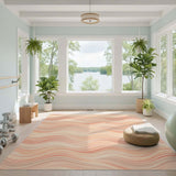 Warm Wavy Orange Area Rug