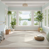 Abstract Wavy Dune Neutral Area Rug