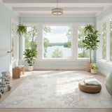 Beige Seashell Coral Coastal Area Rug
