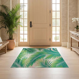ODIKA Washable Tropical Palm Leaf Rug - Low Pile Non-Slip Botanical Area Rug