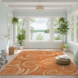 Abstract Area Orange Swirl Abstract Area Rug