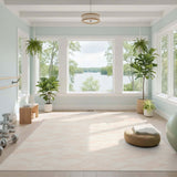 Geometric Modern Blush Pink Wave Area Rug