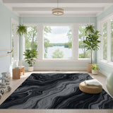 Abstract Area Black and White Black White Abstract Swirl Area Rug