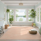 Abstract Area Pink Blush Pink Wave Area Rug