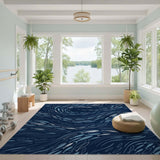 Blue Fish Swirl Coastal Area Rug