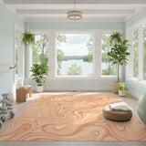 Orange Marble Swirl Area Rug