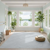 Grey Flowing Wave Abstract Area Rug