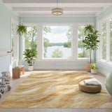 Beige and Neutral Swirl Beige Abstract Swirl Area Rug