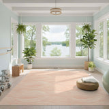 Pink Wavy Lines Washable Area Rug