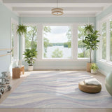 Wave Blue Wave Abstract Area Rug