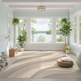Beige Abstract Wave No. 7 Area Rug