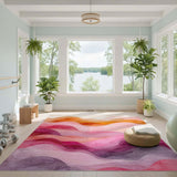 Multi-color and Patterns Abstract Layered Waves Area Rug