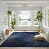 Blue Marble Swirl Area Rug