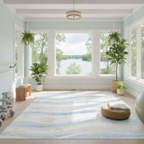 Blue Coastal Starfish Seashell Area Rug