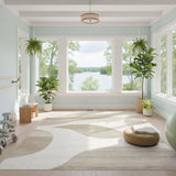 Abstract Wave Neutral Area Rug