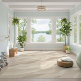 Beige Wavy Abstract No. 8 Area Rug