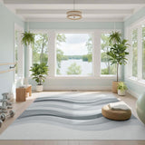 Grey Wave Flow Area Rug
