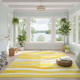Abstract Area Yellow Wavy Abstract Area Rug