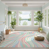 Pastel Wave Abstract Area Rug
