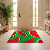 ODIKA Watermelon Pattern Washable Rug - Low Pile, Non-Slip & Kid Friendly