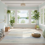 Blue Teal Coastal Horizon Area Rug