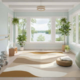 Wavy Brown Tan Abstract No. 3 Area Rug