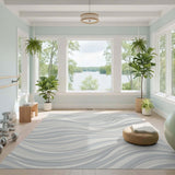 Wavy Grey Wavy Abstract Area Rug