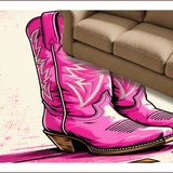 Ultra Soft Area Rug, Non Slip, Stain Resistant, Washable Area Rugs for Living Room, Bedroom, Pink Cowgirl Boot Western Entryway Rug(Pink)